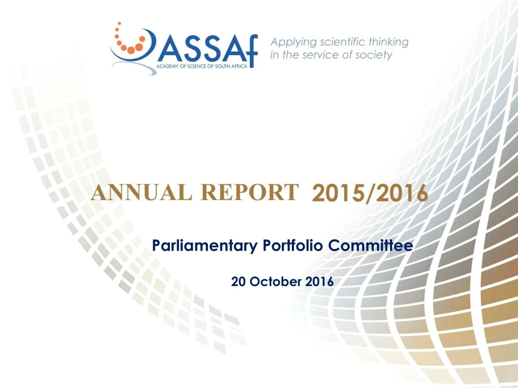 parliamentary portfolio committee 20 october 2016