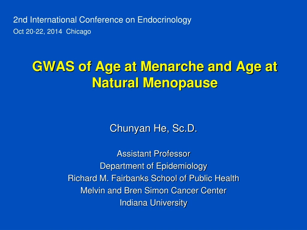 gwas of age at menarche and age at natural menopause