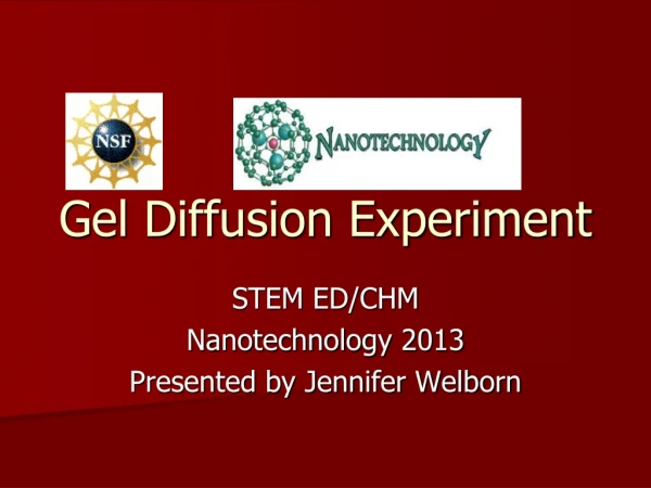 Gel Diffusion Experiment