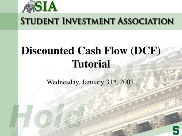 Discounted Cash Flow (DCF) Tutorial
