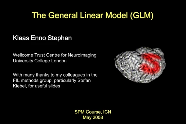 The General Linear Model (GLM)