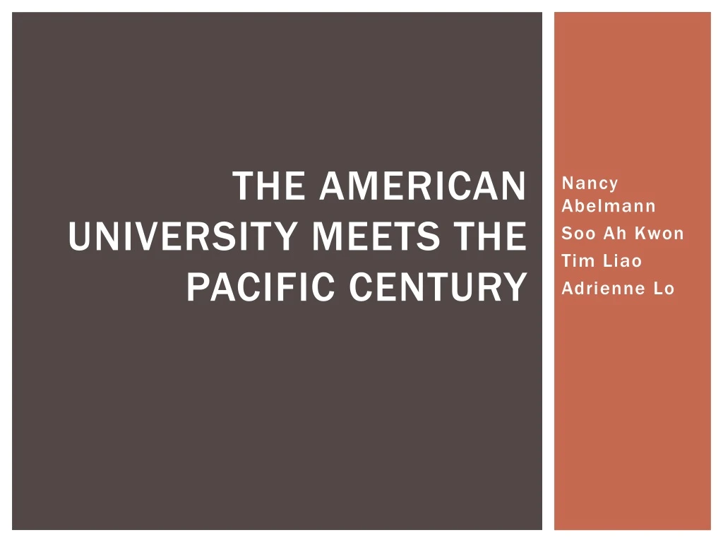 the american university meets the pacific century