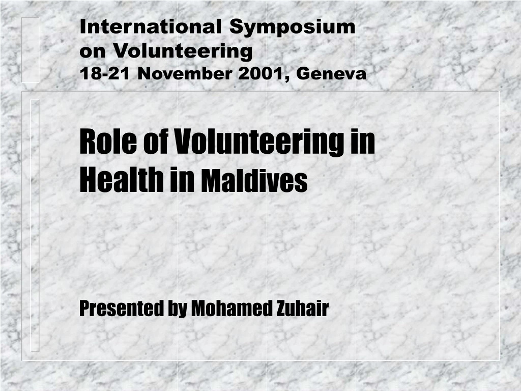 international symposium on volunteering