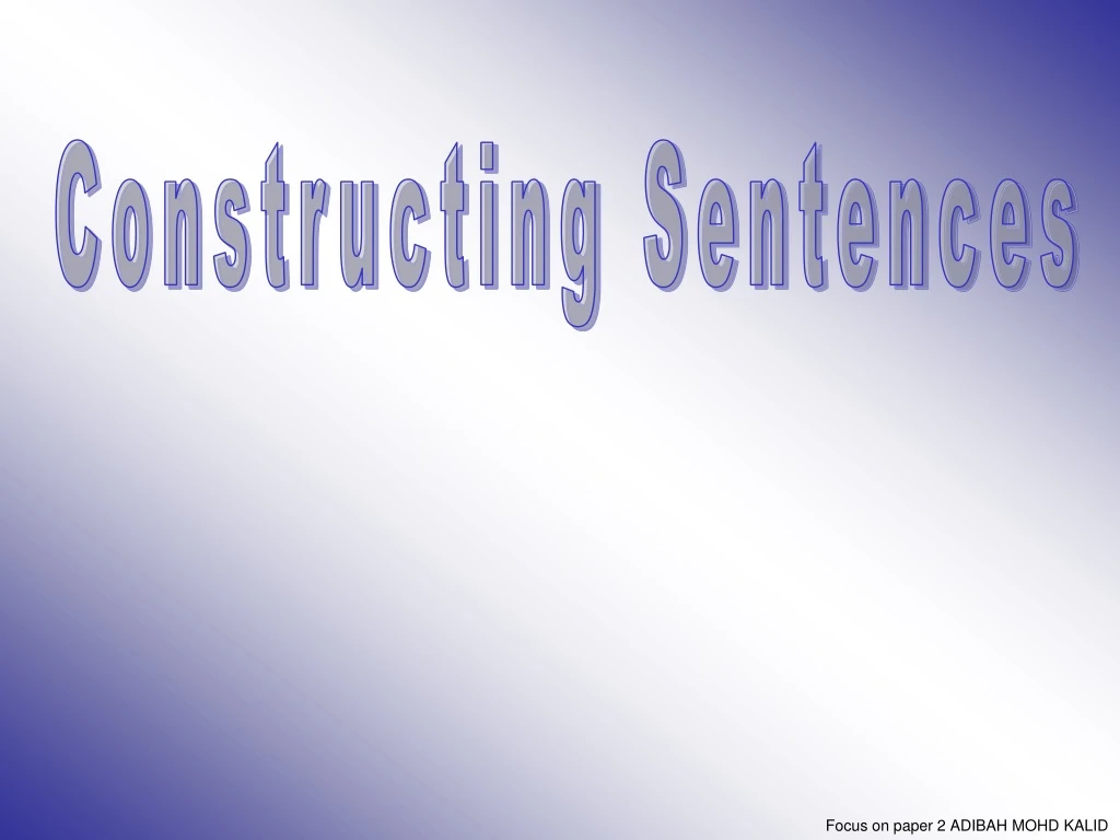 constructing sentences
