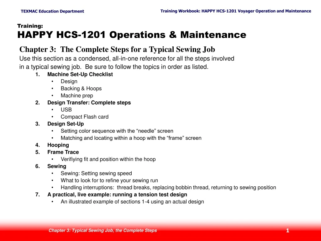 training happy hcs 1201 operations maintenance