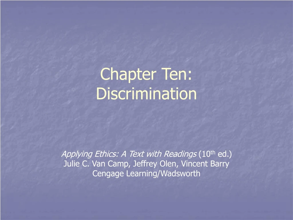 chapter ten discrimination