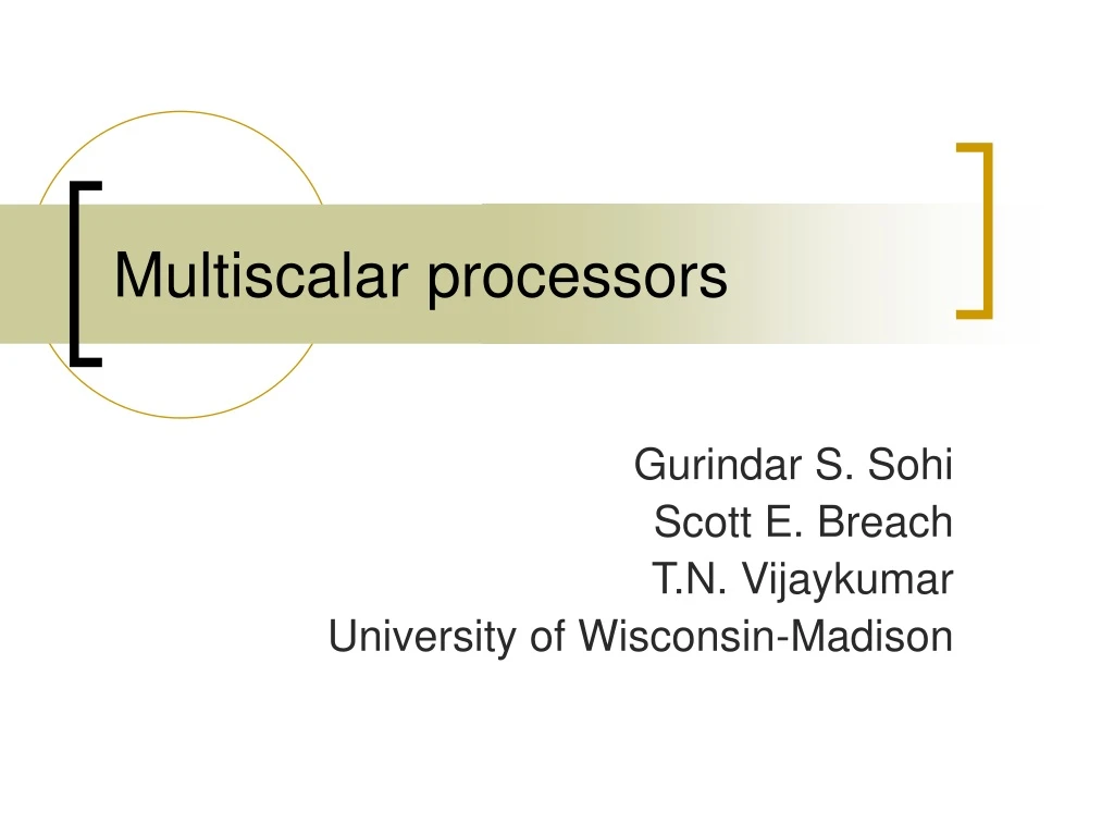 multiscalar processors