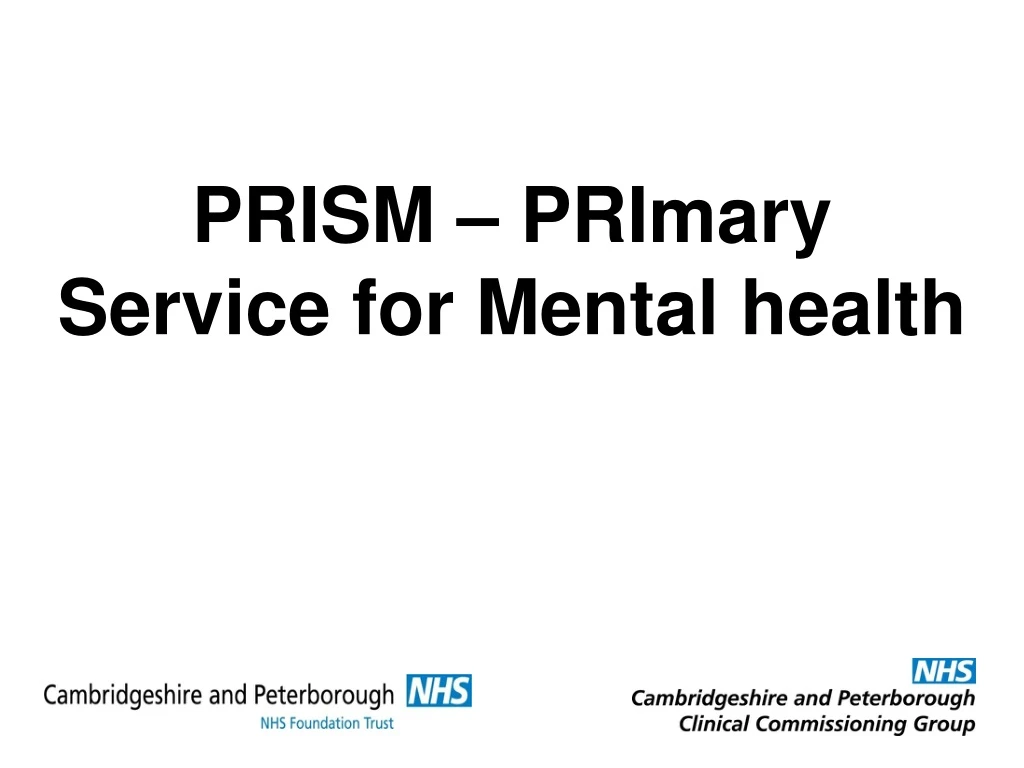 prism primary service for mental health