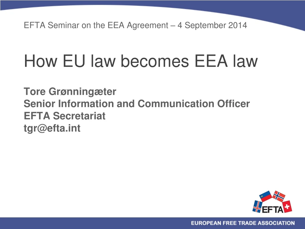 efta seminar on the eea agreement 4 september