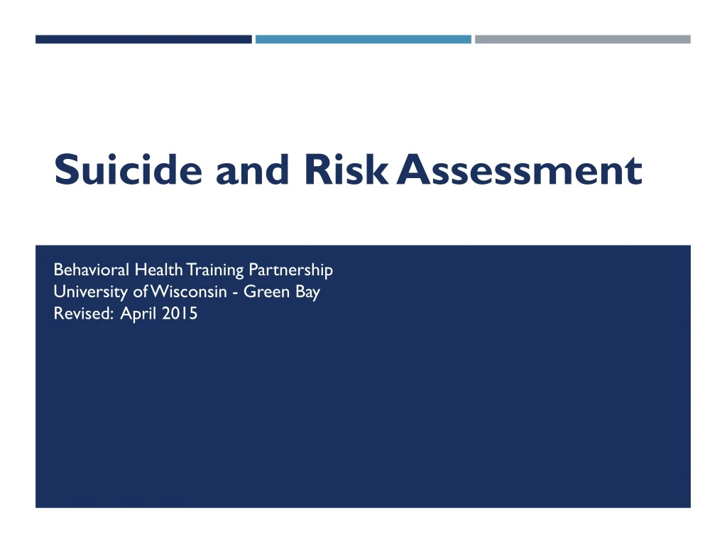 suicide and risk assessment