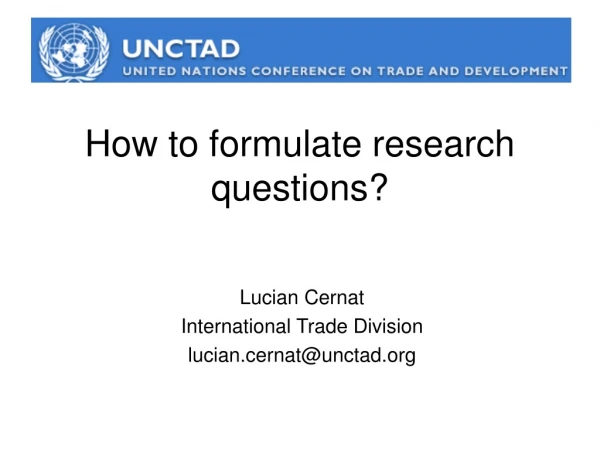 How to formulate research questions?