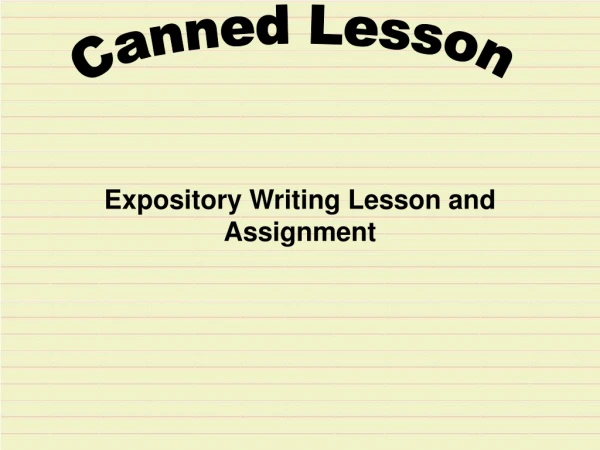 Expository Writing Lesson and Assignment