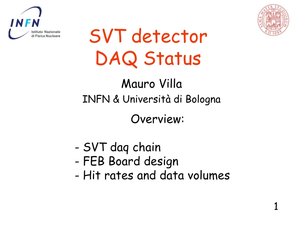 svt detector daq status