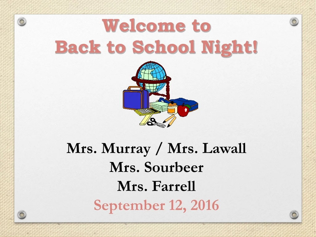 welcome to back to school night