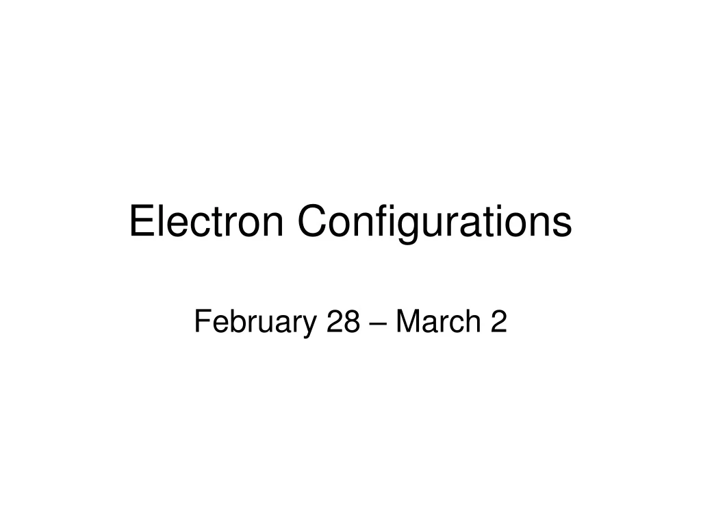 electron configurations