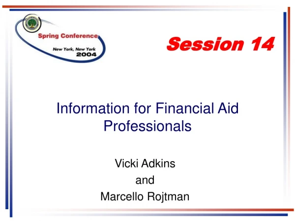 Information for Financial Aid Professionals