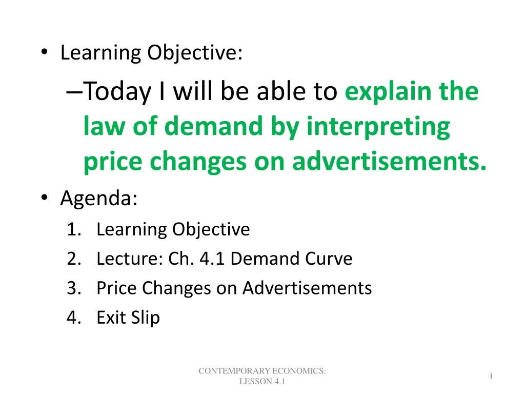 learning objective today i will be able