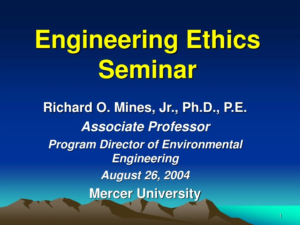 engineering ethics seminar