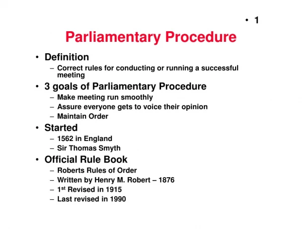 Parliamentary Procedure