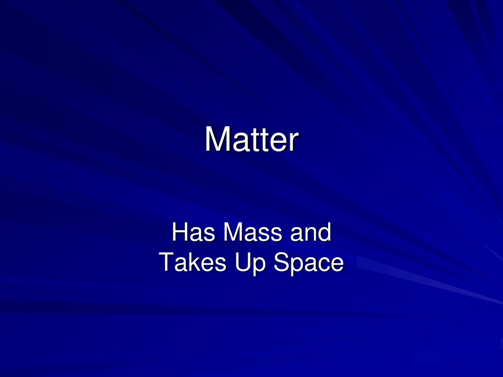 matter