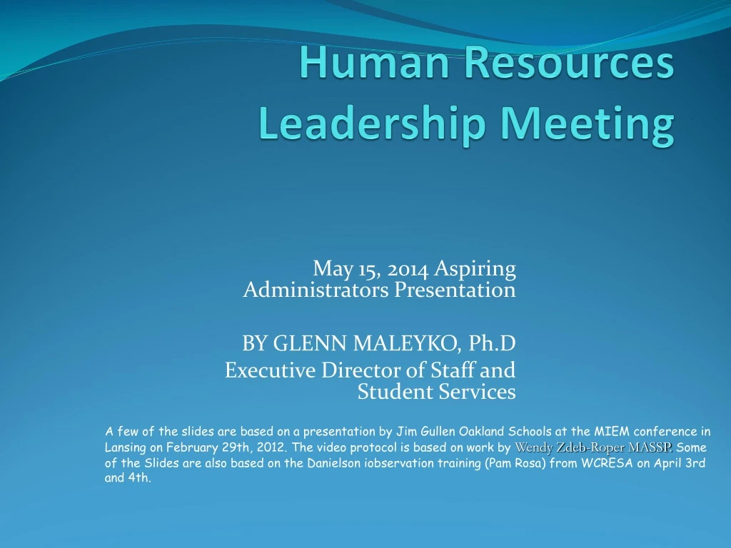 human resources leadership meeting