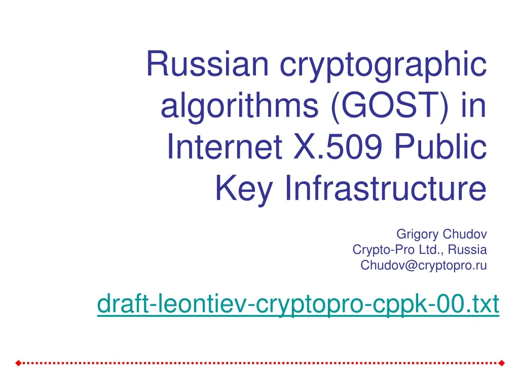 russian cryptographic algorithms gost in internet