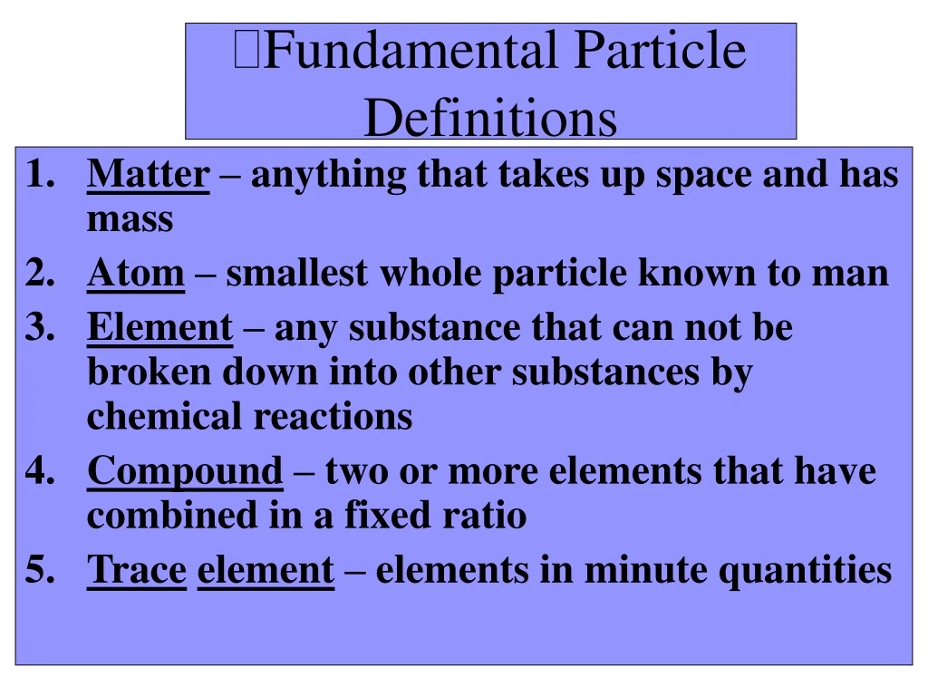 fundamental particle definitions