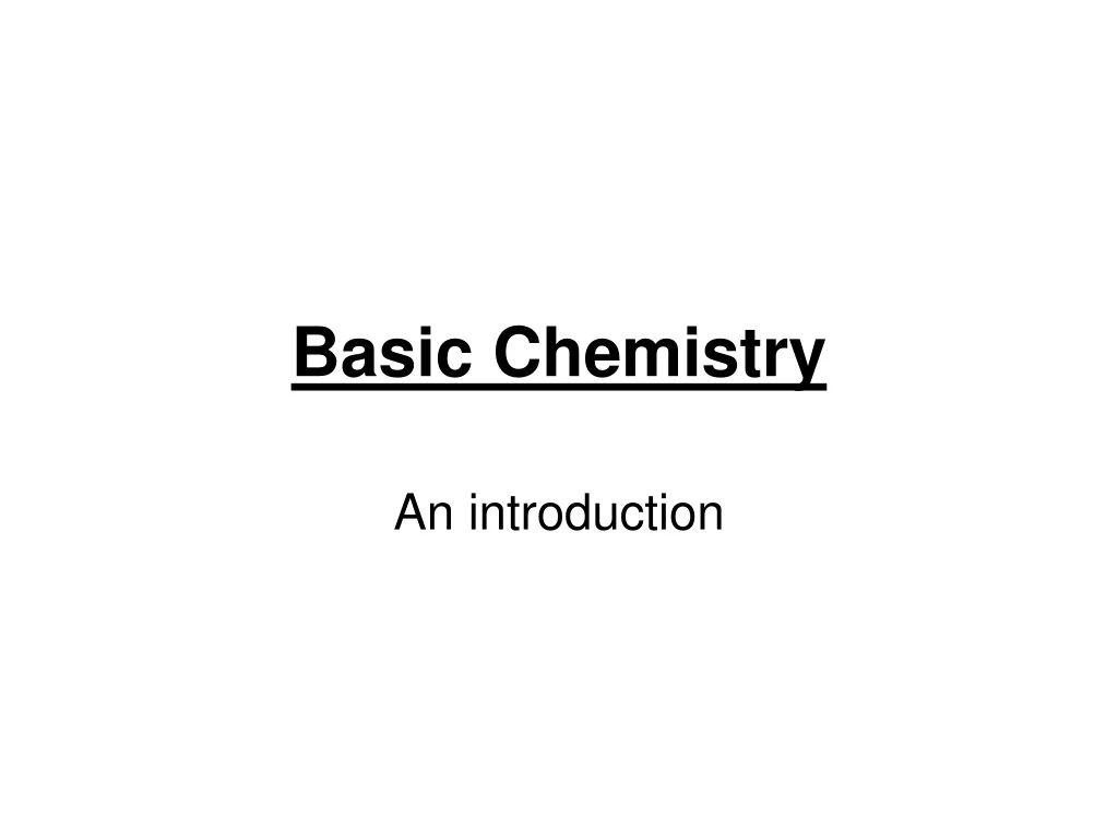 basic chemistry