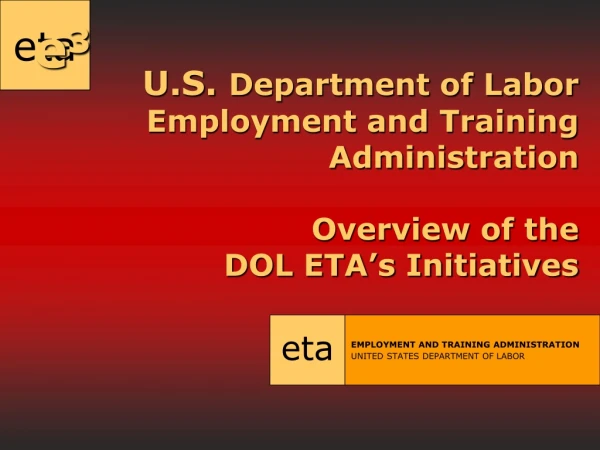EMPLOYMENT AND TRAINING ADMINISTRATION UNITED STATES DEPARTMENT OF LABOR
