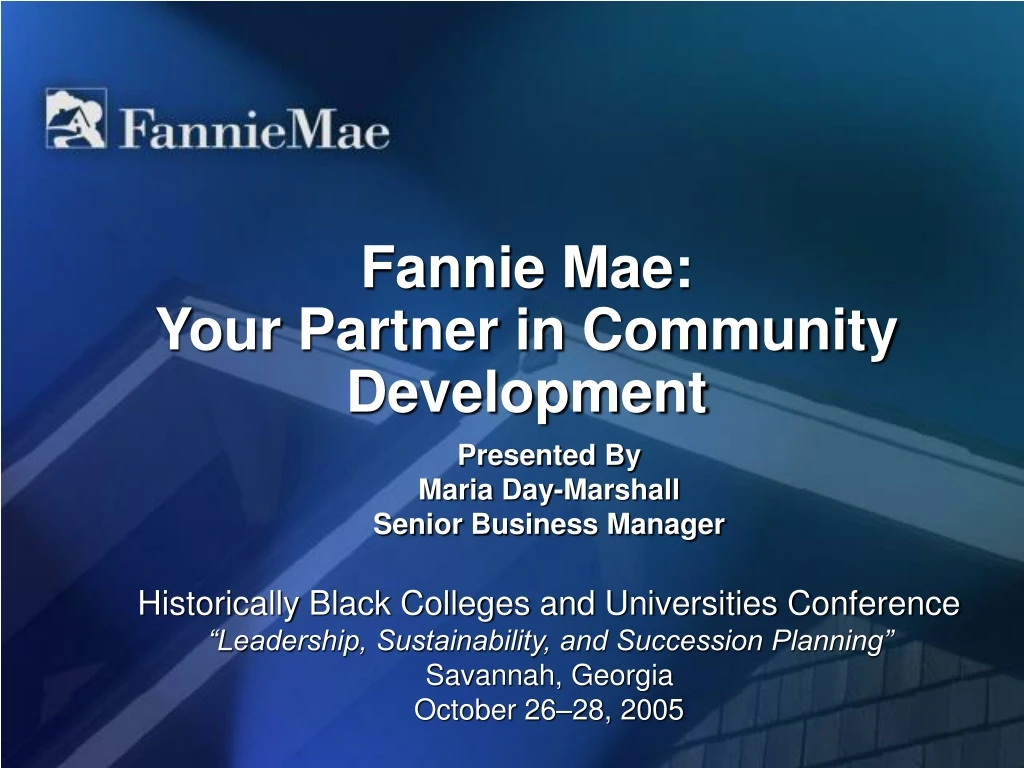 fannie mae your partner in community development