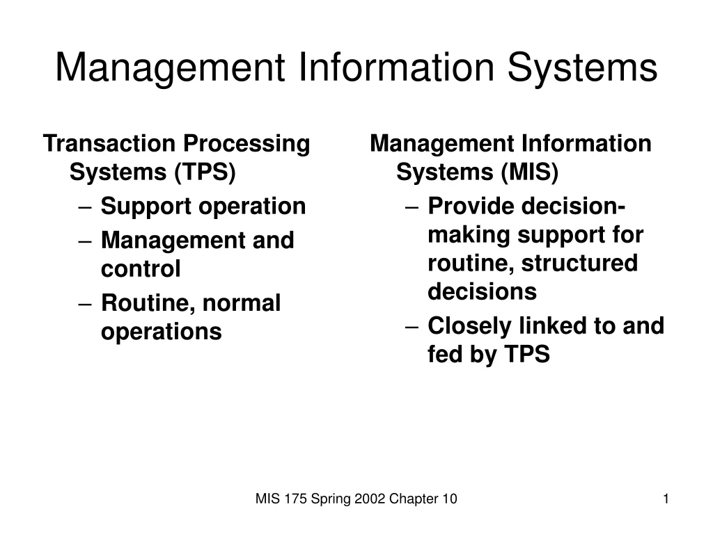 management information systems