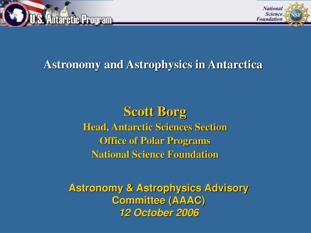 astronomy astrophysics advisory committee aaac 12 october 2006