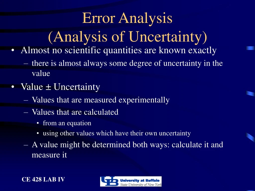 error analysis analysis of uncertainty