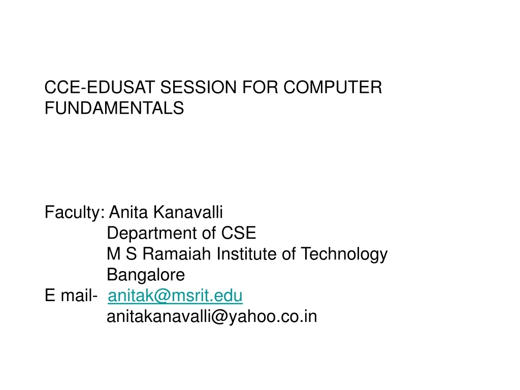 cce edusat session for computer fundamentals