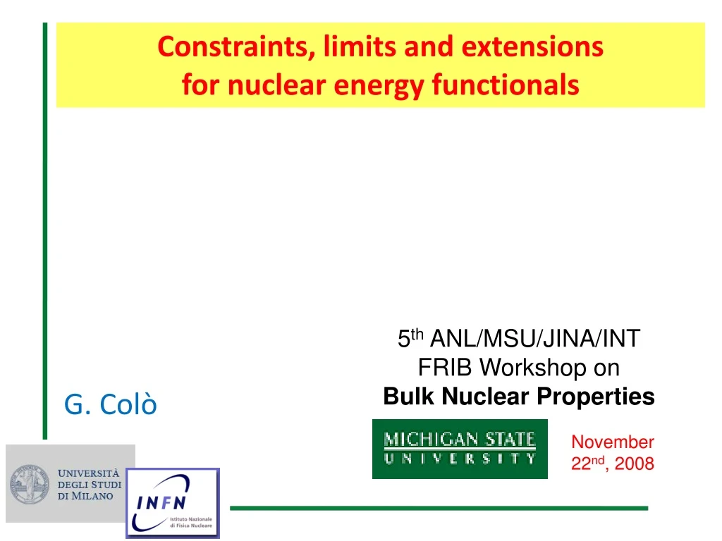 constraints limits and extensions for nuclear