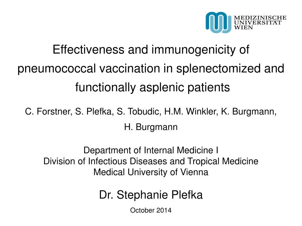 effectiveness and immunogenicity of pneumococcal