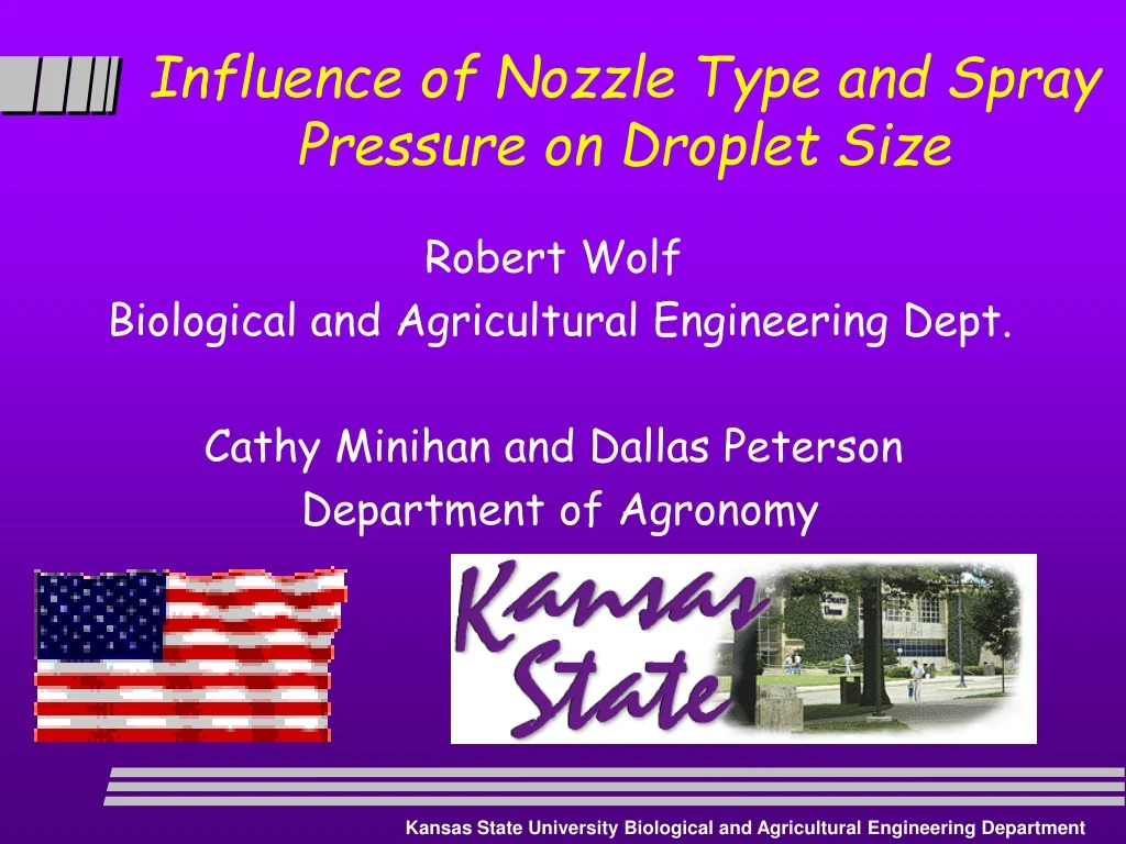 influence of nozzle type and spray pressure on droplet size