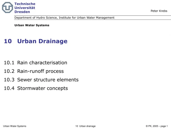 10	Urban Drainage