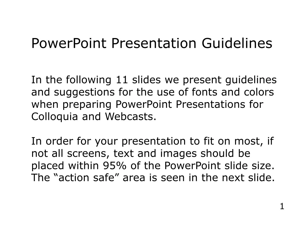 powerpoint presentation guidelines