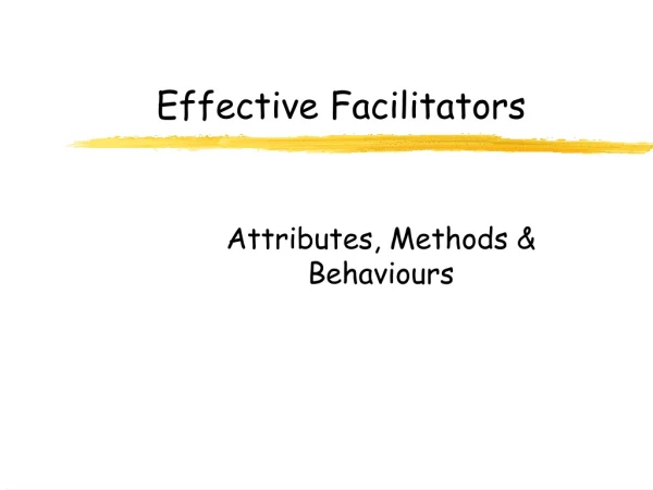 Effective Facilitators