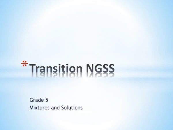 Transition NGSS