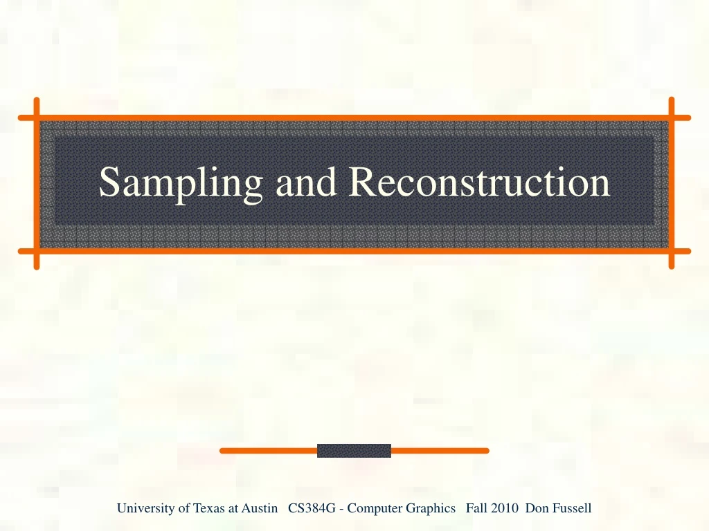 sampling and reconstruction