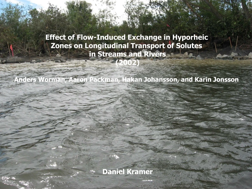 effect of flow induced exchange in hyporheic