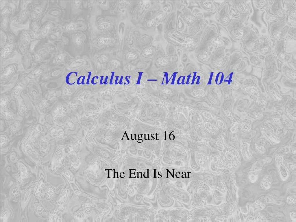 calculus i math 104