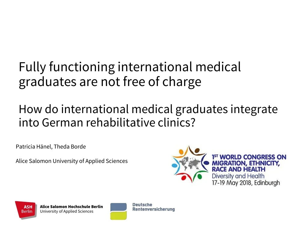 fully functioning international medical graduates