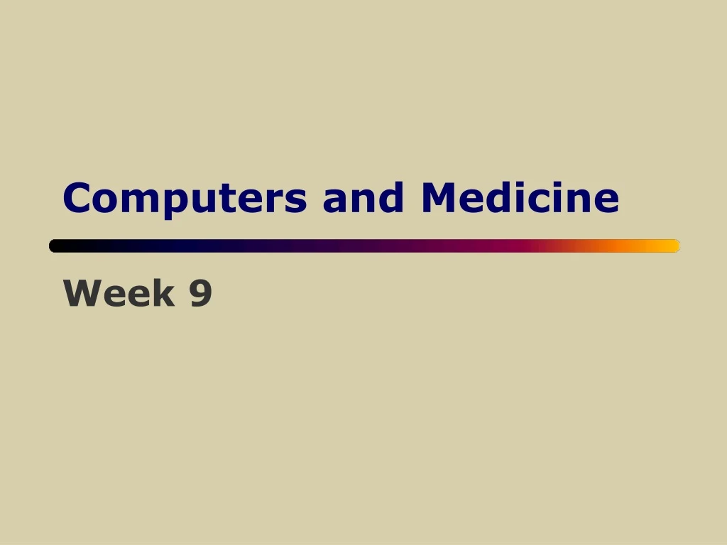 computers and medicine