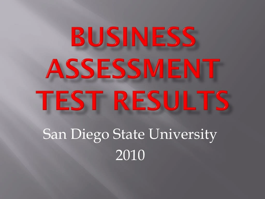 business assessment test results