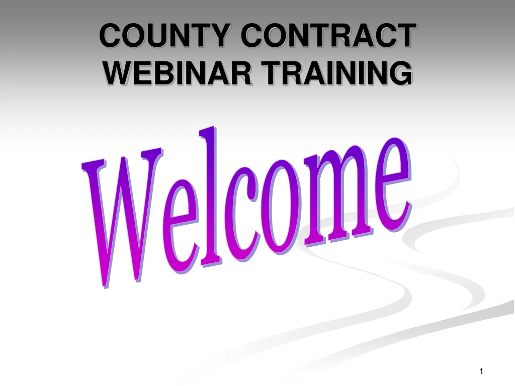county contract webinar training