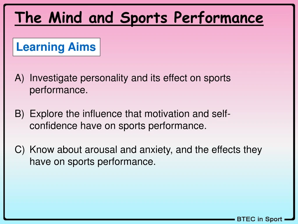 the mind and sports performance