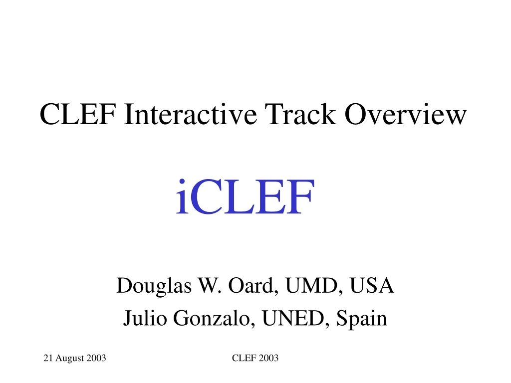 clef interactive track overview